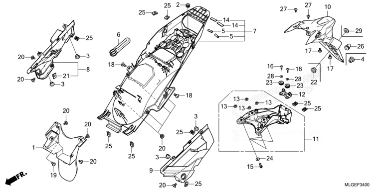 REAR FENDER (CRF1100A/AL/D)