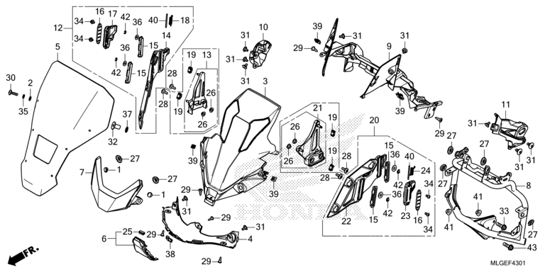 FRONT COVER (CRF1100A2/A4/AL2/D2/D4/DL2/DL4)