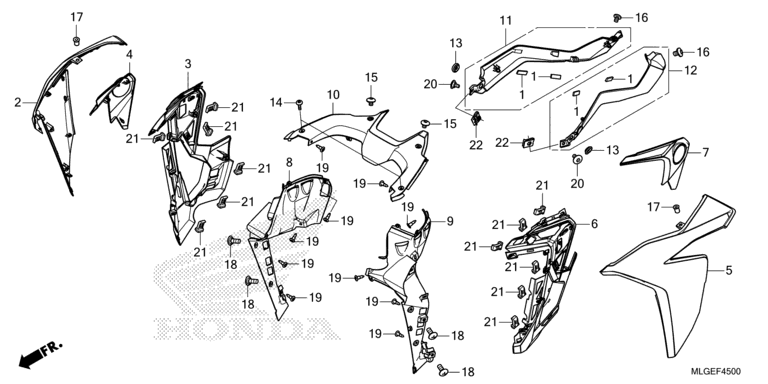 MIDDLE COWL (CRF1100A/AL/D)