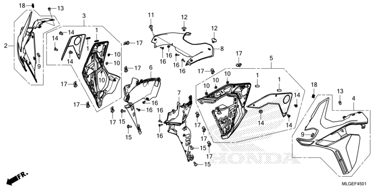 MIDDLE COWL (CRF1100A2/A4/AL2/D2/D4/DL2/DL4)
