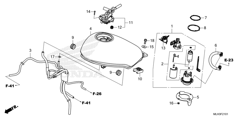 FUEL TANK/FUEL PUMP (CMX500AS/AT/A2S/A2T)