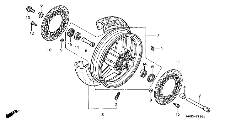 FRONT WHEEL (CBR1000FK)