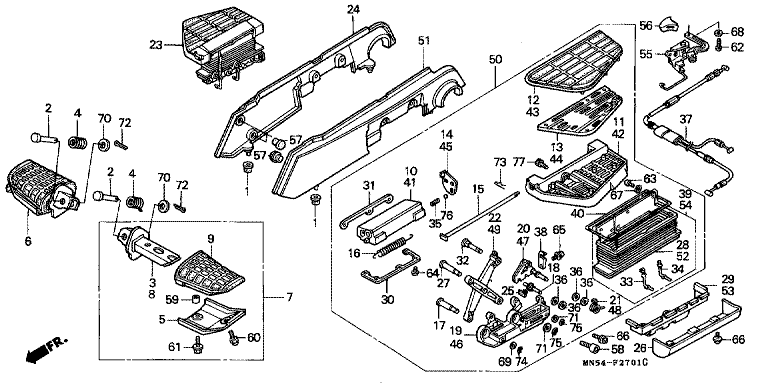 FOOTPEG/FOOTREST (GL1500S) E