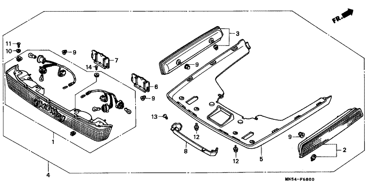 TRUNK LOWER COVER SET ('90)