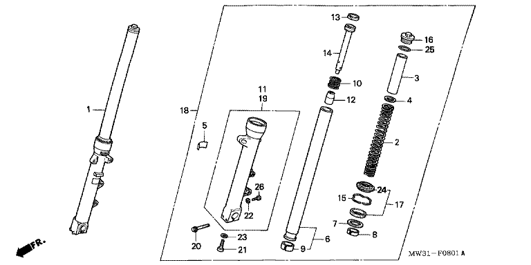FRONT FORK (CB750F2N/T/1 CB750F4/5)