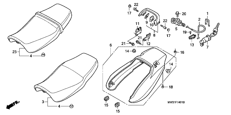 SEAT/REAR COWL (CB750F2N/T/1 CB750F4/5)