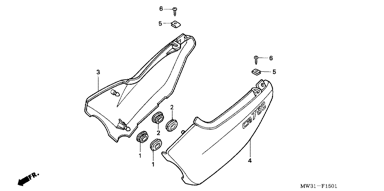 SIDE COVER (CB750F2N/T/1 CB750F4/5)