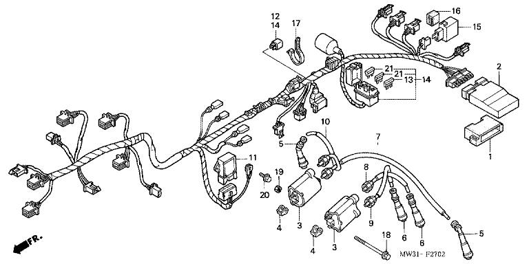 WIRE HARNESS/IGNITION COIL (CB750F4/5)