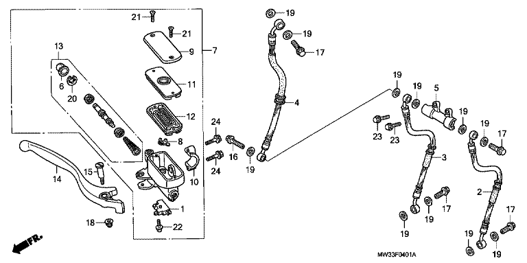 FR. BRAKE MASTER CYLINDER (CB750F2)