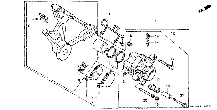 REAR BRAKE CALIPER (CB750F2)