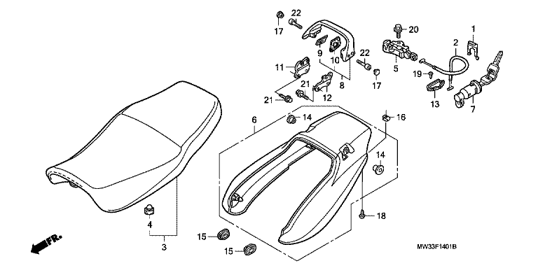 SEAT/REAR COWL (CB750F2)