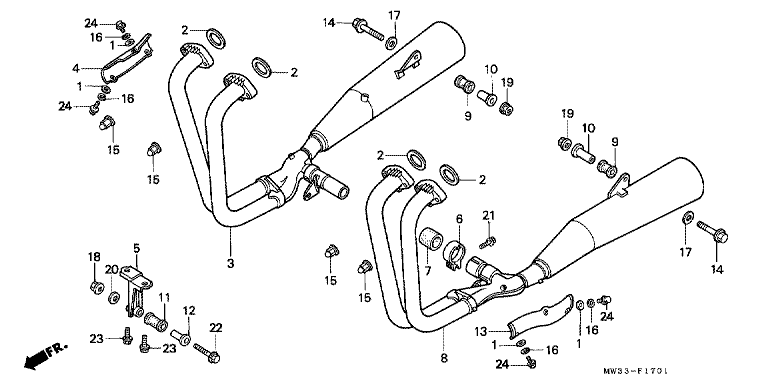 EXHAUST MUFFLER (CB750F2)