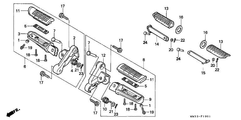 FOOTPEG/FOOTREST (CB750F2)