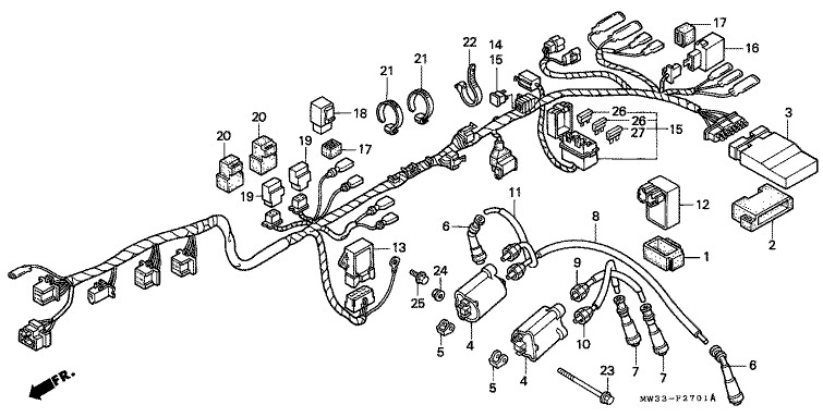 WIRE HARNESS (CB750F2)