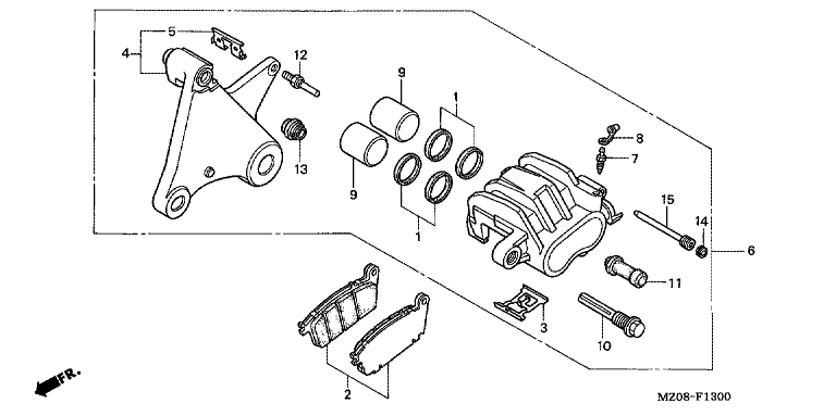REAR BRAKE CALIPER